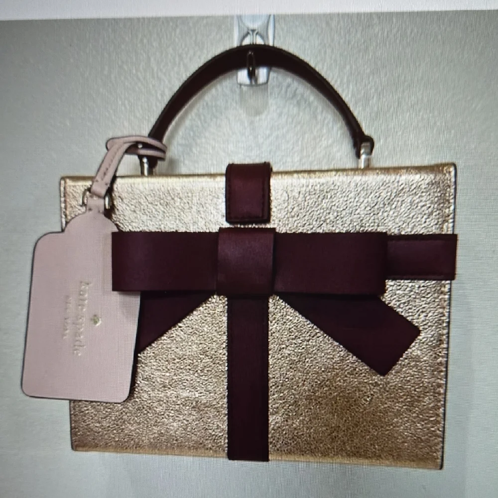 Authentic KATE SPADE Elegant Metallic Rose Gold Crosby Satchel Magnetic Snap NEW
